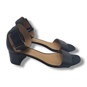 Franco Sarto Rosalina Sandals Womens 9.5W‎ Black Leather Ankle Strap